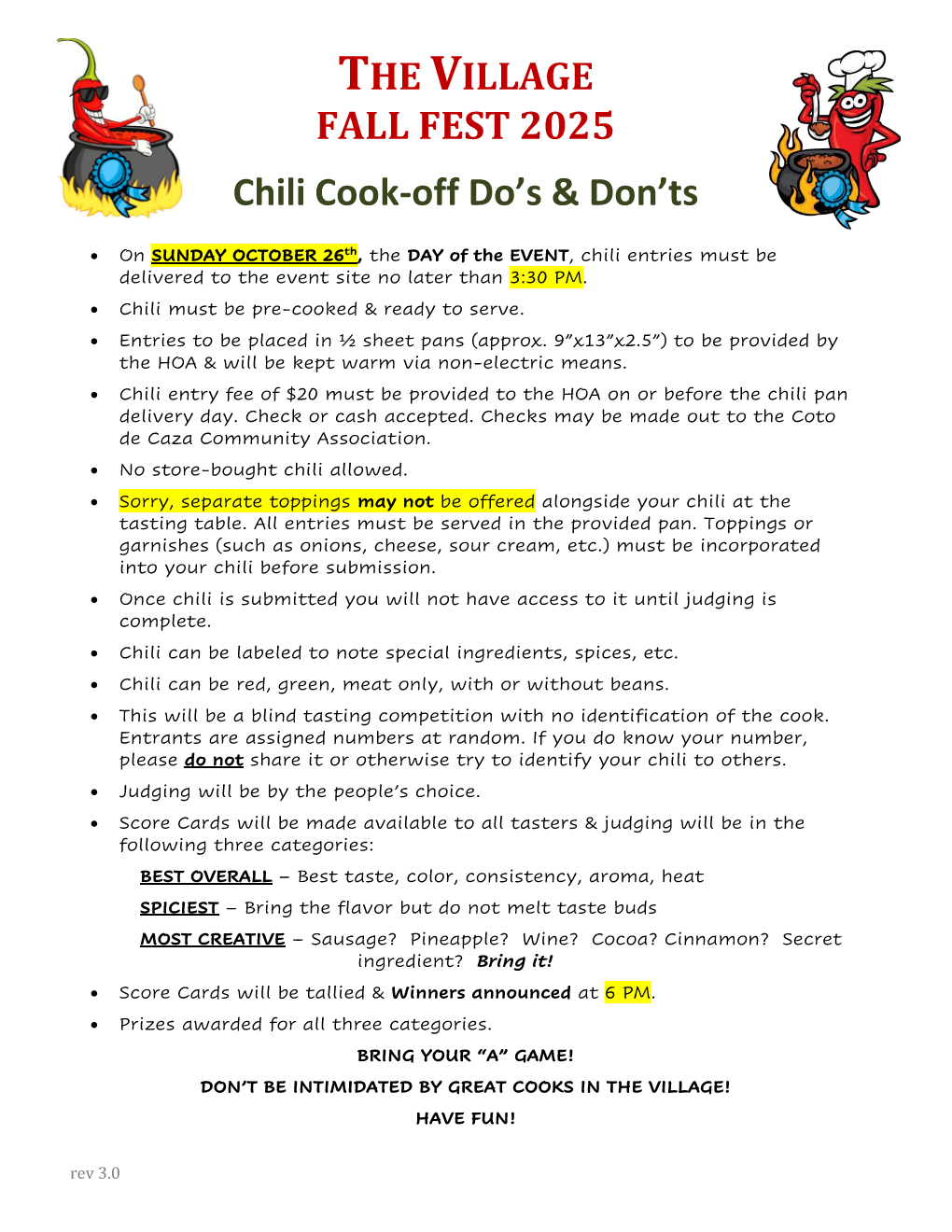 Chili Rules 2025
